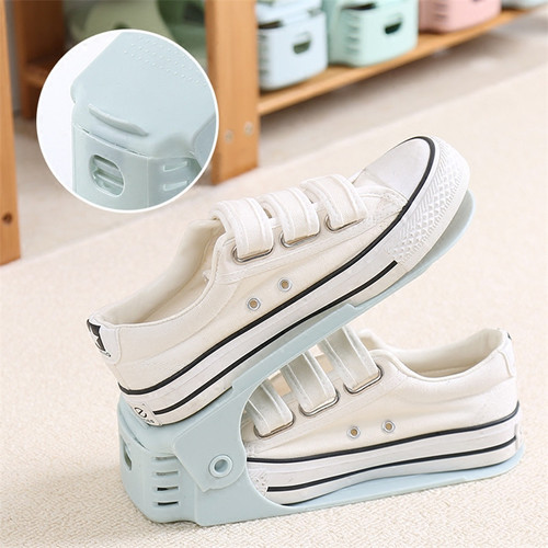 Adjustable double-layer shoe rack household plastic dustproof storage shoe rack shoe storage rack shoe bracket manufacturer