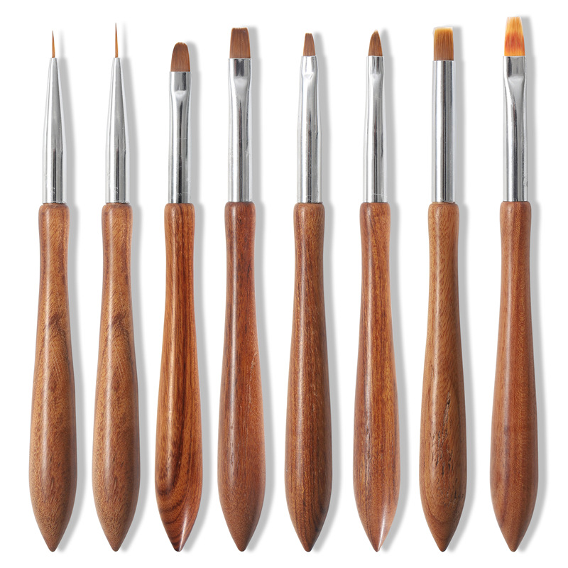 Transfronterizo especial estilo japonés poste de madera pluma de uñas calabaza varilla de sándalo pluma de pintura de uñas pluma de dibujo pluma sello al por mayor