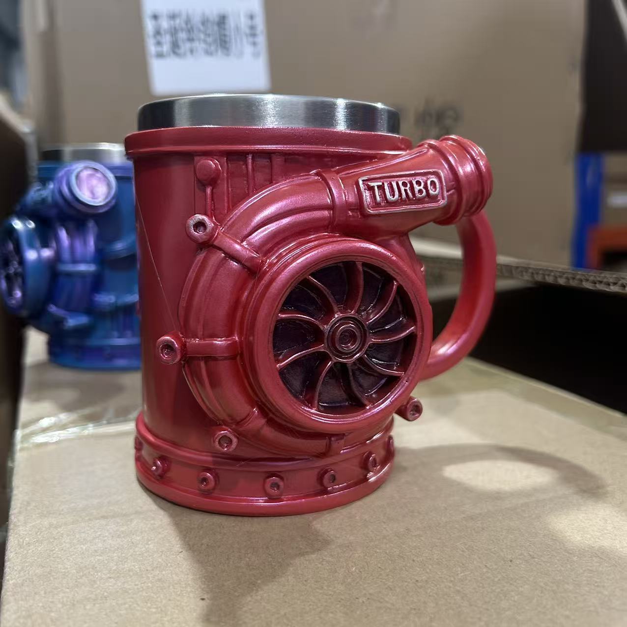 Tazas de acero inoxidable creativas de resina transfronteriza tazas de agua personales de regalos decoración fábrica de joyas cabello recto