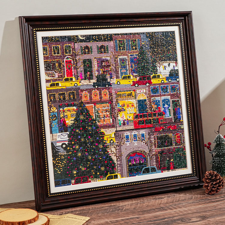 Galison Christmas Snowflake Puzzle Photo Frame Picture Frame Wall Mounting 300 1000 Pieces 70_50 Puzzle Framed