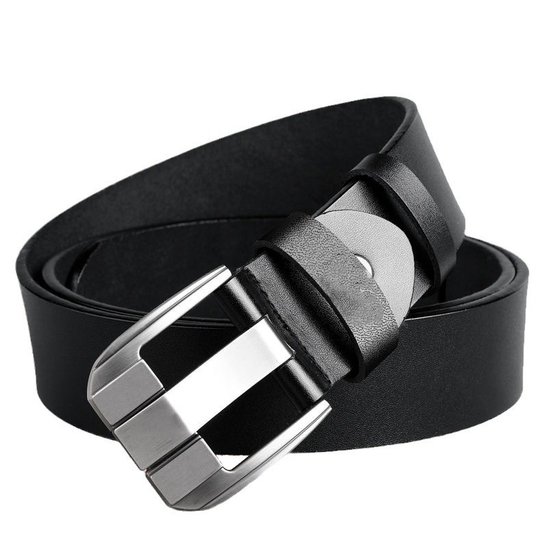 [Puncher Libre] cinturón de los hombres de cuero puro hebilla de los hombres Denim simple retro casual todo partido De cuero genuino cinturón