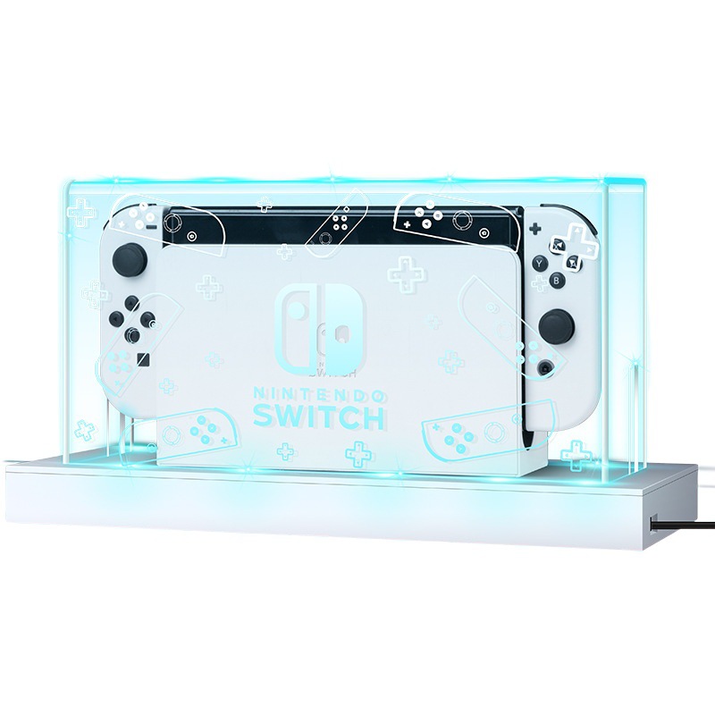 Nintendo interruptor cubierta de polvo caja de base luminosa switcholed acrílico anfitrión Shell cubierta protectora
