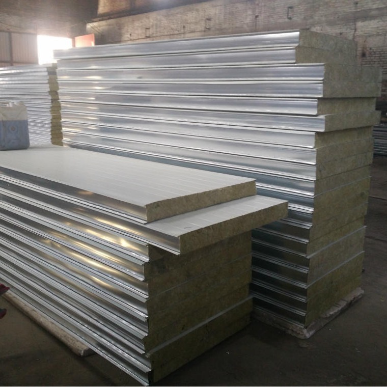 天津彩钢夹芯板 厂家彩钢防火岩棉夹芯板 岩棉净化板 复合岩棉板