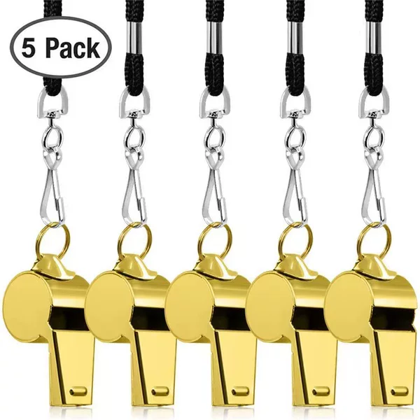 genuine goods 304 stainless steel golden whistle field survival hanging neck whistle ball match referee command whistle