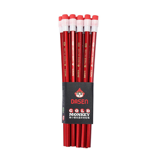 Dasheng HB Pencil Red Rod Big Pit Hexagonal Rod Basswood Primary School Children Writing Pencil Stationery Wholesale