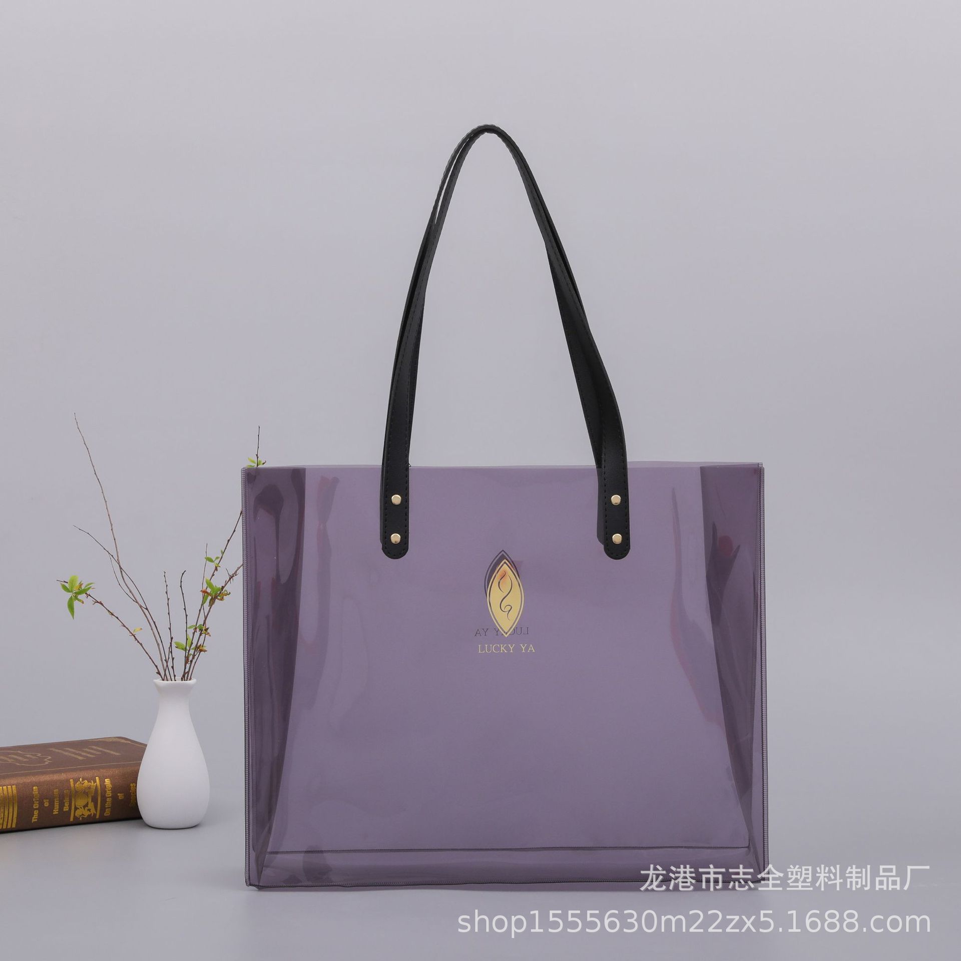 PVC透明幻彩镭射手提袋购物塑料包装袋TPU炫彩包包颜色袋子批发