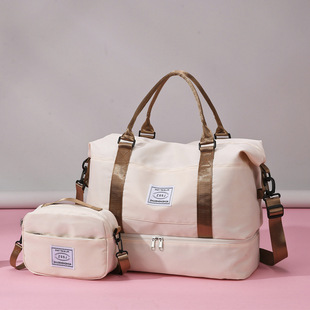 Cross-Border New Fitness Bag 2024 Large Capacity Portable Mother-In-Law Suit Travel Bag Dry and Wet Separation Simple Yoga Bag