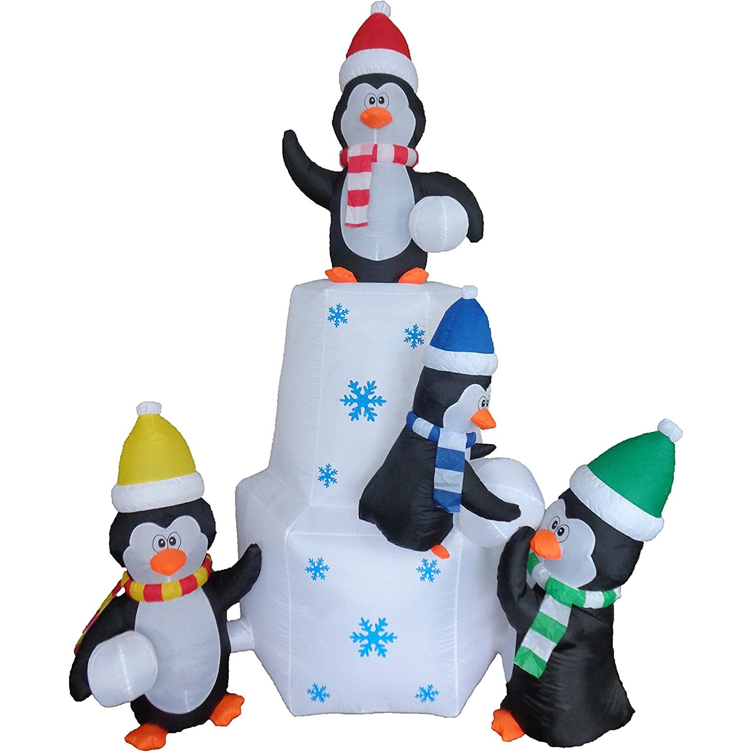 跨境充气圣诞雪人企鹅气模卡通模型场地道具气模发光充气拱门新款