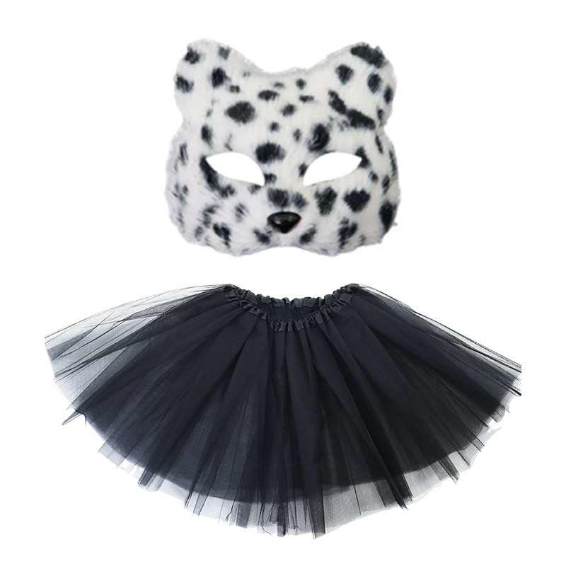 Máscaras transfronterizas de leopardo de peluche máscaras de gato animales semi-cara completa DIY pequeño zorro charlar Halloween al por mayor