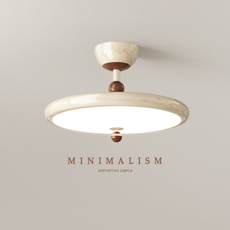 [Seleccionado cuidadosamente] Lámpara de techo de dormitorio principal de alta gama de estilo crema, protección ocular, lámpara colgante francesa minimalista moderna inteligente