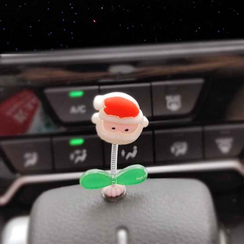 Coche transfronterizo sacudiendo la cabeza Santa Claus decoración Nueva Elk coche consola central salpicadero regalo decoración Decoración