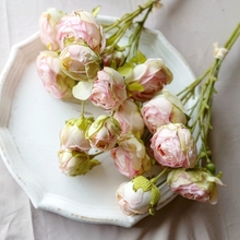 北欧轻奢玫瑰花假花现代客厅家居插花绢布花餐桌干花仿真花艺摆设