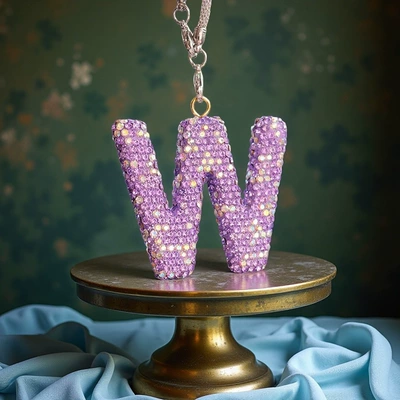 interior accessories pendant ladies — Car hanging - w-letter-car-pendant-lotus-purple