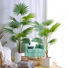 北欧大型仿真植物加州蒲葵装饰盆栽高端轻奢客厅假绿植扇葵树摆件