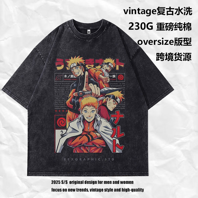 Tkpa Trendy Brand New Men's T-Shirt Japanese Style Two-Dimensional Animation Digital Printing Loose Couple Short-Sleeved T-Shirt for Men and Women