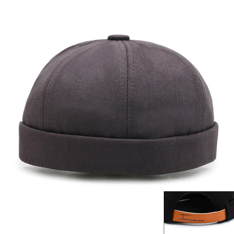 Landlord hat cotton beanie, solid spring–autumn brimless cap, one size adjustable 56–58 cm