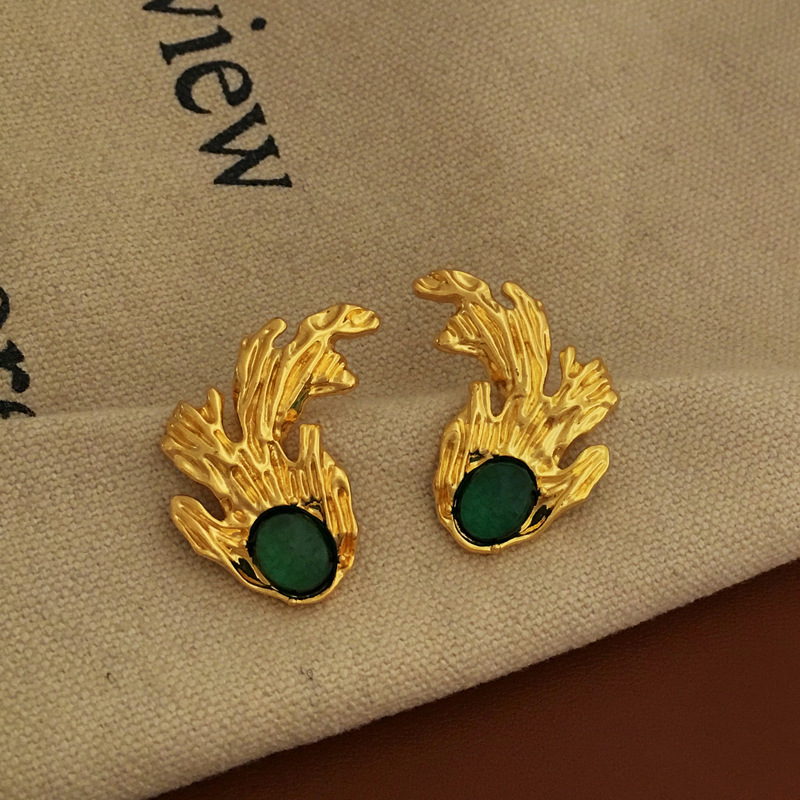 Retro Geometric Copper Earrings Plating Resin Copper Earrings