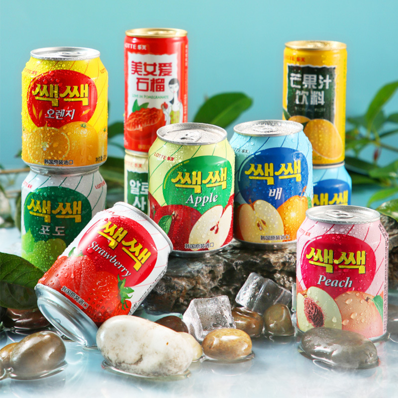 south korea imported lotte lotte grape juice drinks 238ml green grape pulp fruit grain drinks full box wholesale