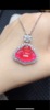 heart-shaped Turquoise Domestic appraisal Ruby Pendant gules Korean Edition Set Bead chain Geometric sweater chain