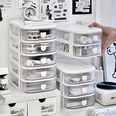 Desk drawer-style drawer organizer transparent dustproof stationery organizer desk lipstick cosmetics organizer