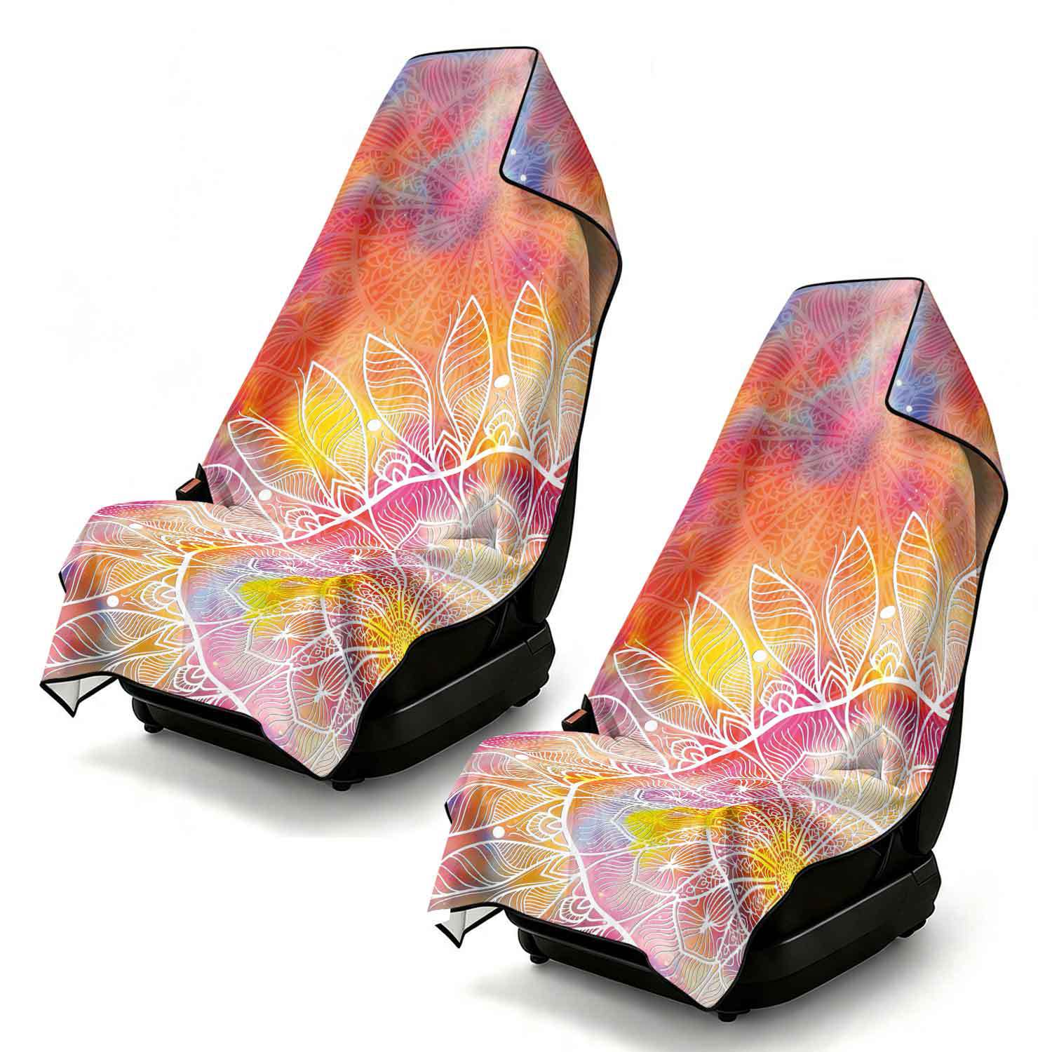2-piece dual-use car seat cover, ultra-fine fiber, can be used as a beach towel, printed car protective seat cover 6