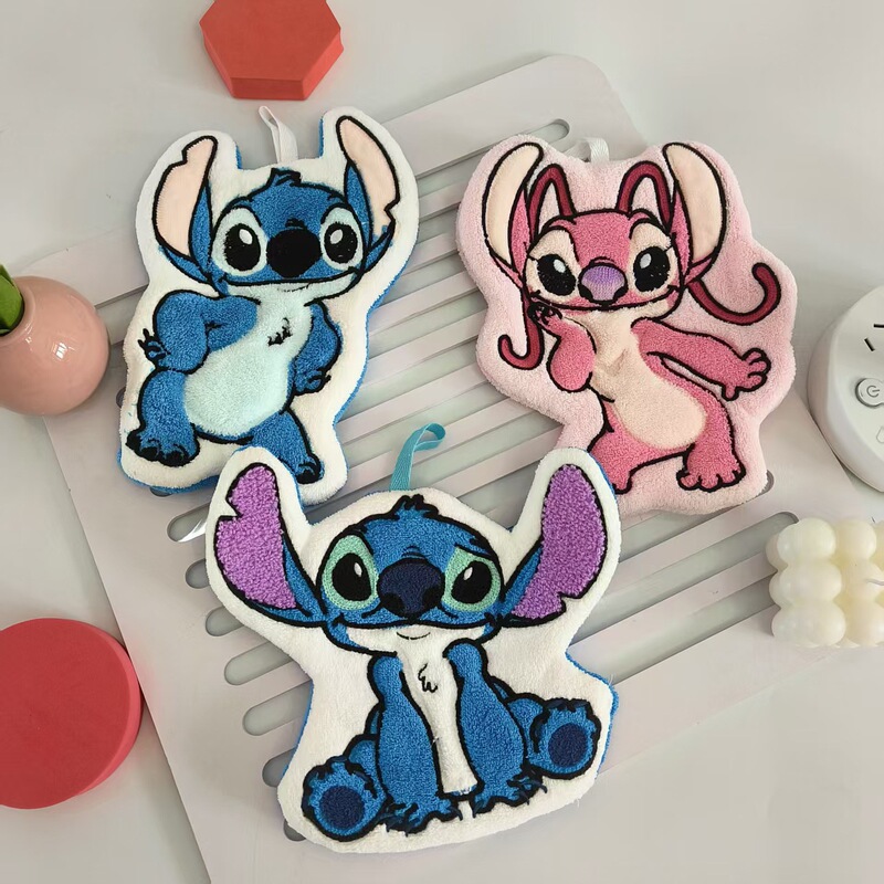 Cartoon Stitch Hangable Hand Towel for Children, Coral Fleece Absorbent Quick-Dry Hand Wipe, Thickened Handkerchief Hanging Towel Cartoon Stitch Hangable Hand Towel for Children, Coral Fleece Absorbent Quick-Dry Hand Wipe, Thickened Handkerchief Hanging Towel