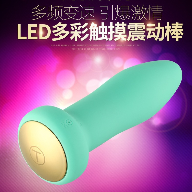 LED触摸肛塞8色灯女用震动棒2021年新奇特情趣用品一件代发