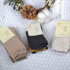 Children's socks, unisex pure cotton spring and autumn socks, boy baby girl baby plain color mid-calf socks, thick winter and autumn models, all-cotton children's socks