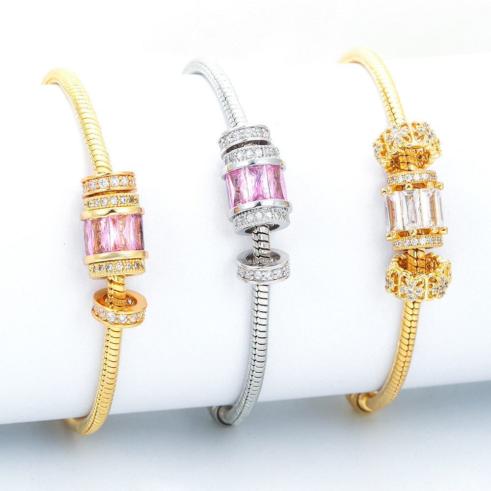 Fashion Geometric Copper Plating Zircon Bracelets