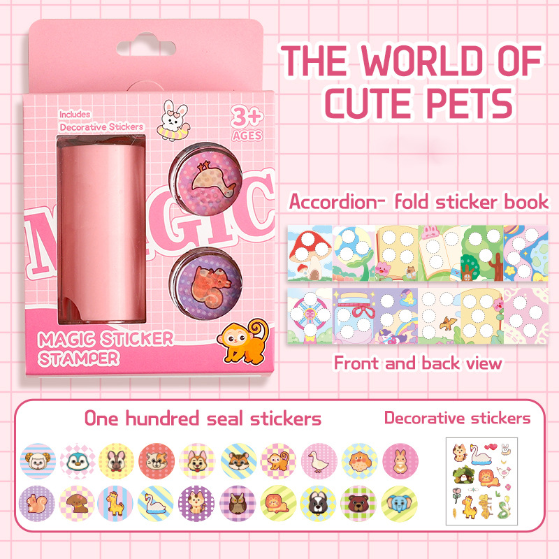 Pegatinas de Sello de Animales de Dibujos Animados de Plástico Personalizable para Recompensa Infantil image 9