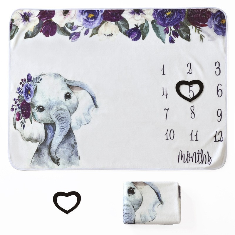 Manta de Hito para Fotografía de Bebé de Franela Estampado Digital para Fotografía de Bebé