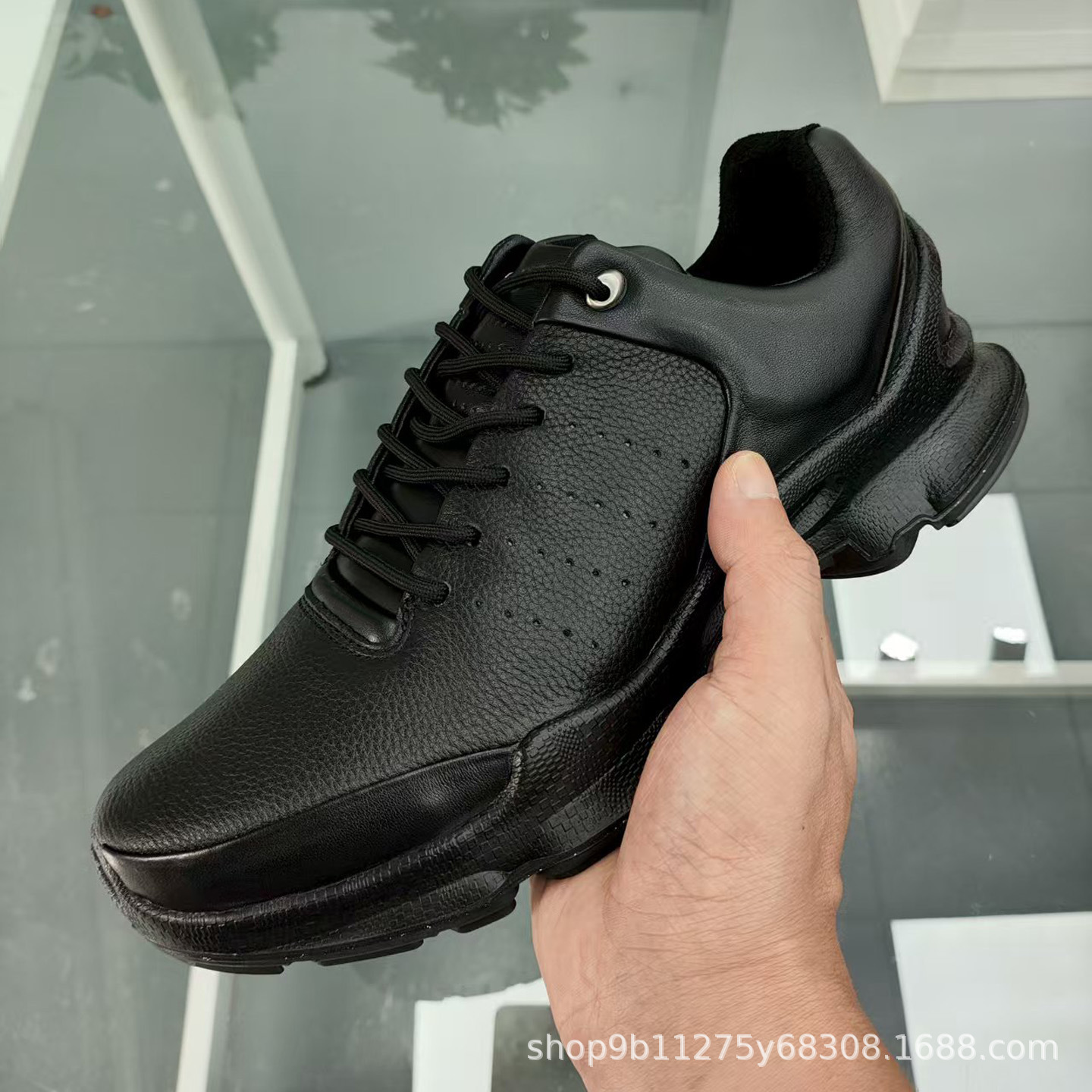 东莞原厂原单丹麦运动休闲鞋真皮平底防滑耐磨健步鞋慢跑鞋男鞋