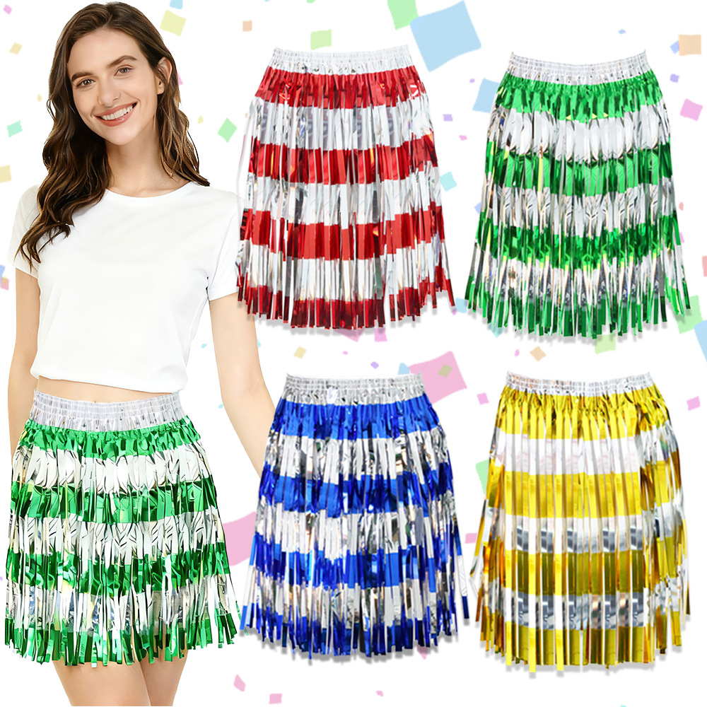 Copa del Mundo Doble color vestido de seda de lluvia porristas fans espectáculo de baile vestido de fiestas decoración vestido de busto