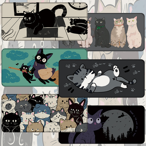 Cat Mouse Pad Extra Large Boys and Girls Office Cartoon Cute Game E-Sports Thickened Keyboard Pad Desk Pad