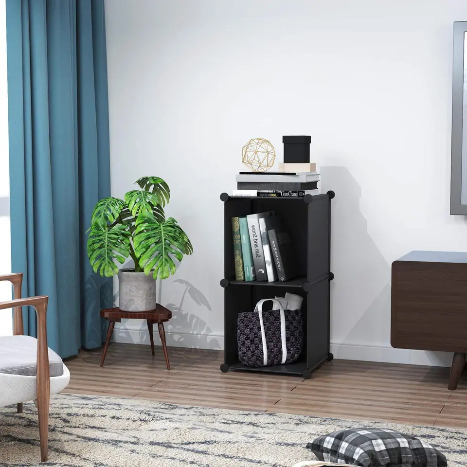 Plastic Storage Rack Bedroom Living Room Closet Bookshelf Item Storage Cabinet Combination Quick Release Simple Assembly Cabinet