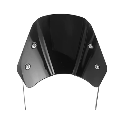 Retro Universal Motorcycle Headlight Windshield, Motorcycle Modification Accessories Windshield Protective Cover (Motorcycle front windshield) - cf-bending-windshield-black