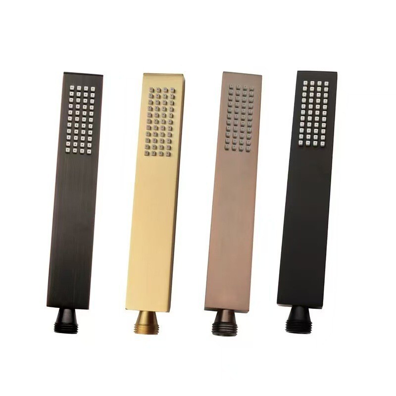 304 Stainless Steel Shower Square-Shaped Handheld Showerhead with Pressure-Boosting Spray Head, Rectangular Showerhead