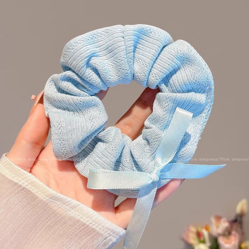 Nudo de encaje pequeño coreano, lazo para el cabello de intestino grueso, lazo de encaje de cola de caballo para mujer, cuerda para el cabello fresca, cuerda para el cabello de alto valor para niña