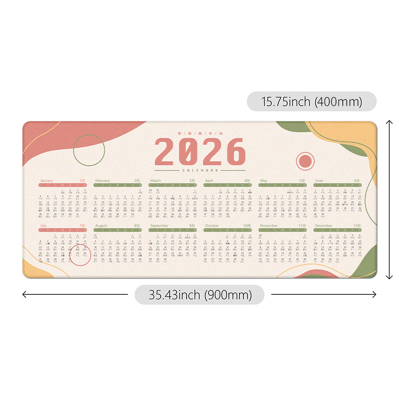 2026 calendario de oficina enorme almohadilla de escritorio almohadilla de ratón de computadora de escritorio de oficina completa
