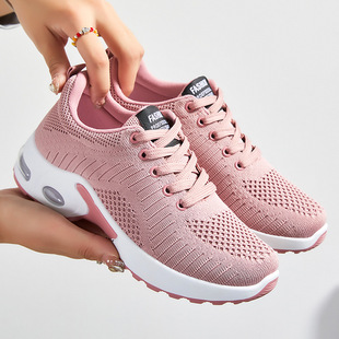 Sports Shoes Summer New Foreign Trade Women's Shoes Front Lace up Comfortable Air Cushion Running Shoes Factory Direct Sales Cross-Border Shoes