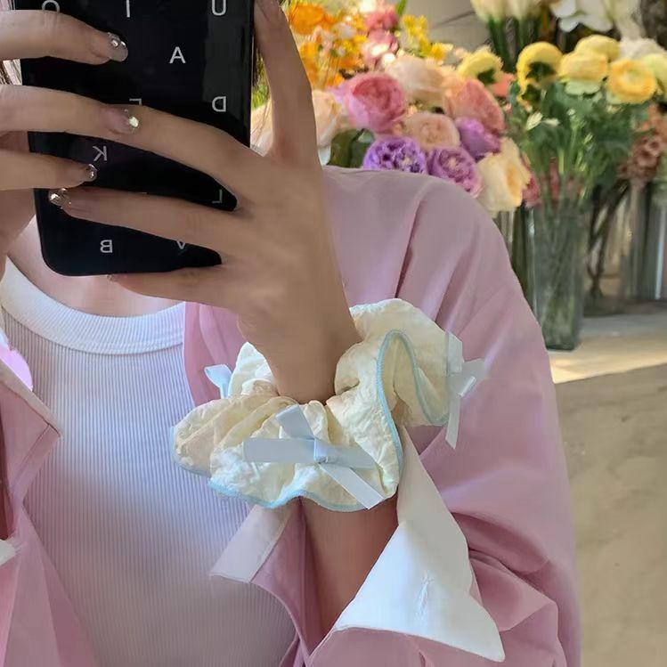 赵露思同款蕾丝发圈丸子头发绳高级感大肠发圈绑头发头花发饰批发|undefined