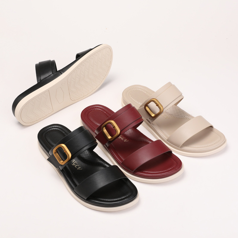 Women's Slip-on Sandals With A Comfortable Feel, 2026 Summer New Model, Soft-soled, Non-slip Beach Shoes, Fashionable_vogvips.com