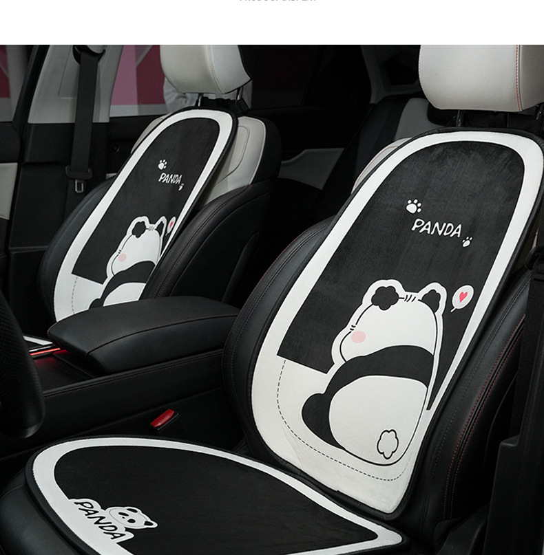 Stuffed Car Seat Cushion, High-End Cartoon Panda, Soft and Comfortable Car Seat Cushion, Autumn and Winter Warm Universal Seat Cover