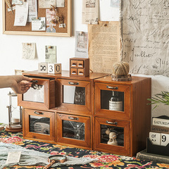 Desk Drawer Storage Box Journal DIY Storage Cabinet Cosmetics Display Shelf Home Dorm Skincare Vanity