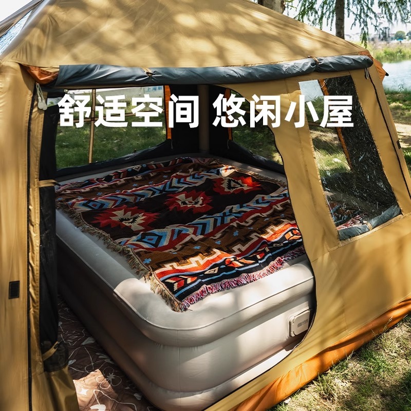 エクスプローラー レジャー キャビン 自動インフレータブル テント アウトドア キャンプ 夜泊 キャンプ用品 フルセット 防雨 増粘|undefined