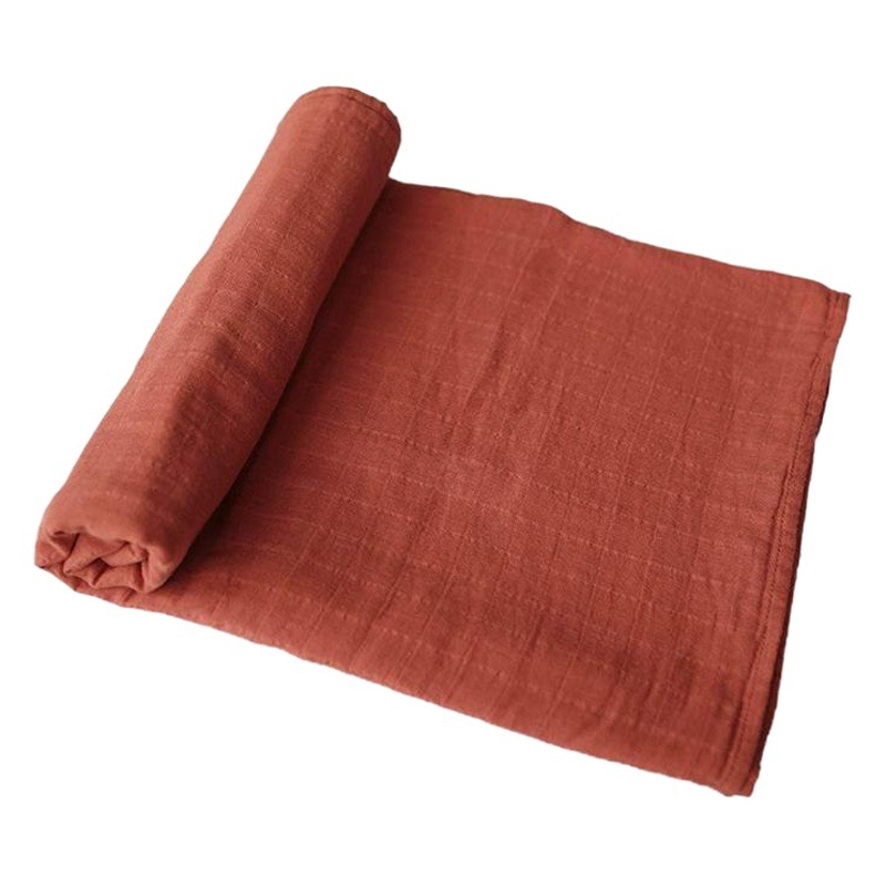 Toalla teñida de algodón de bambú toalla lisa de gasa de doble capa Toalla de baño de color sólido cochecito manta Amazon transfronterizo INS Venta caliente