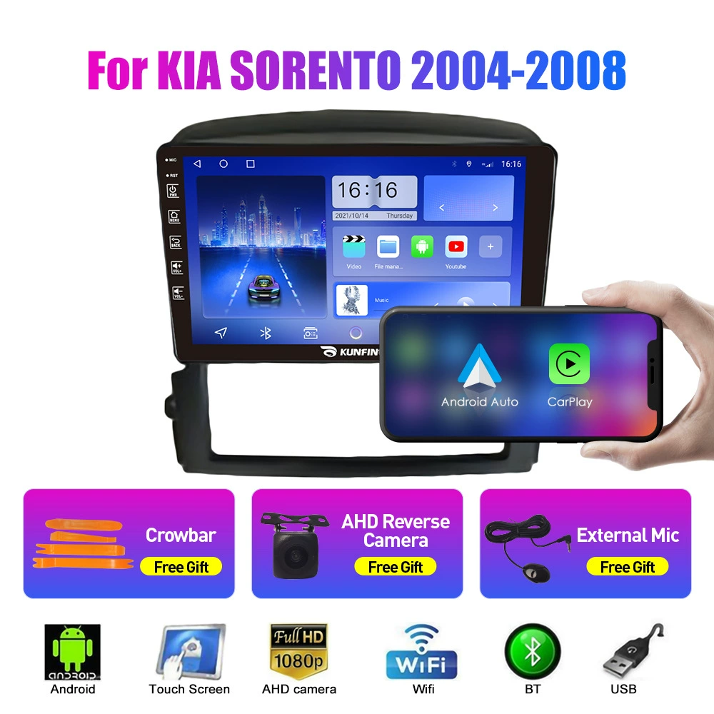 Подходит для KIA Sorento 2004-2008 Android навигация автомобиля GPS обратное изображение все-в-одном