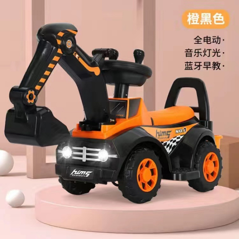 Excavadora eléctrica para niños, excavadora de juguete para niños, se puede montar en un vehículo de ingeniería de carga de máquina de gancho de gran tamaño