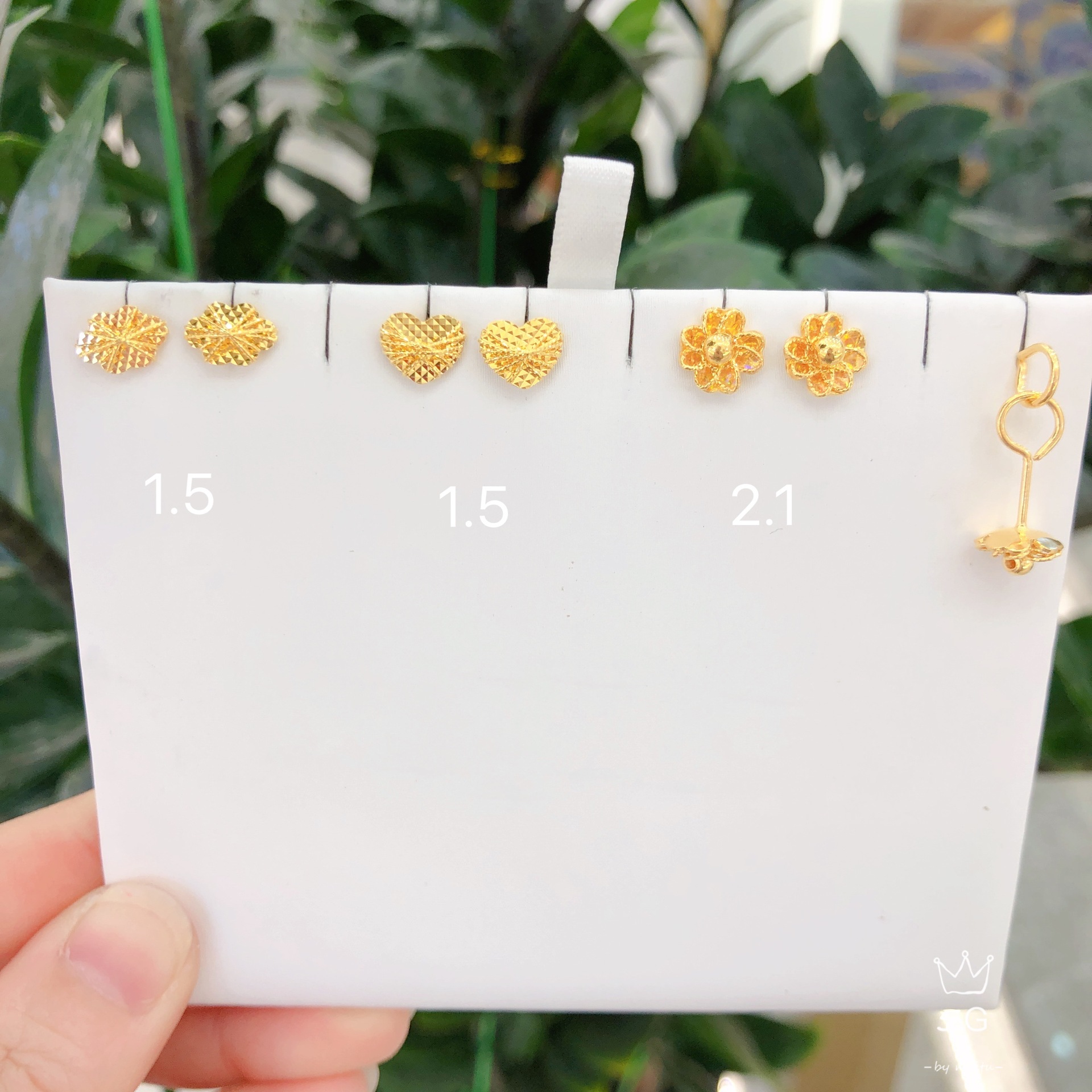 Sufficient gold 999 gold Flower Ear Studs Earrings birthday Family Friend Manufactor Direct selling One piece On behalf of