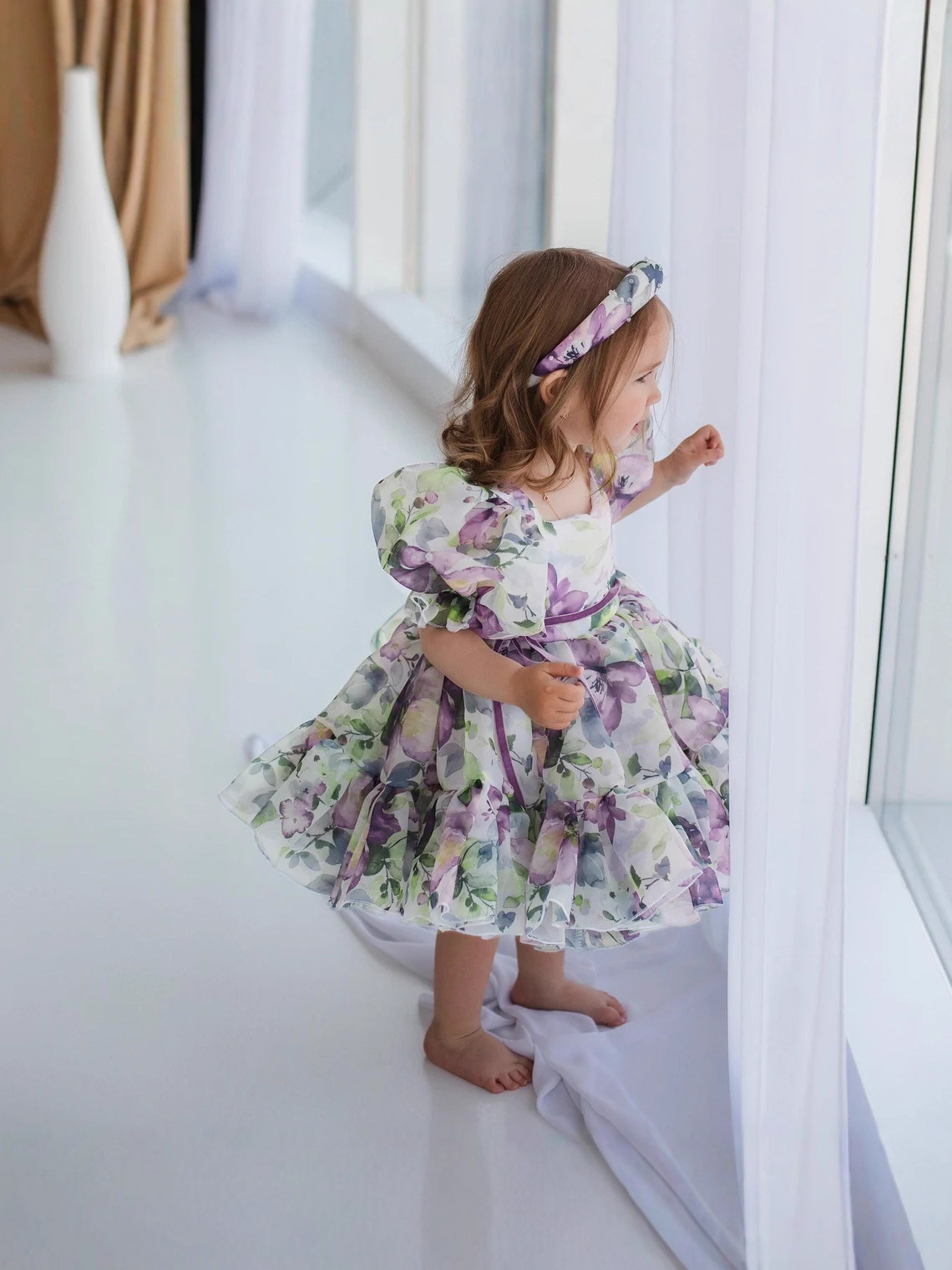 Amazon Oganza impresa vestido de niños vestido de desfile vestido de niña princesa vestido de niña de alta gama